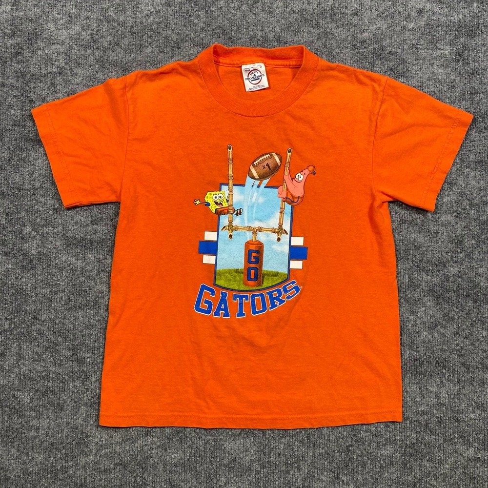 Vintage SpongeBob Florida Gators Youth T-Shirt Orange Medium 10-12 Delta